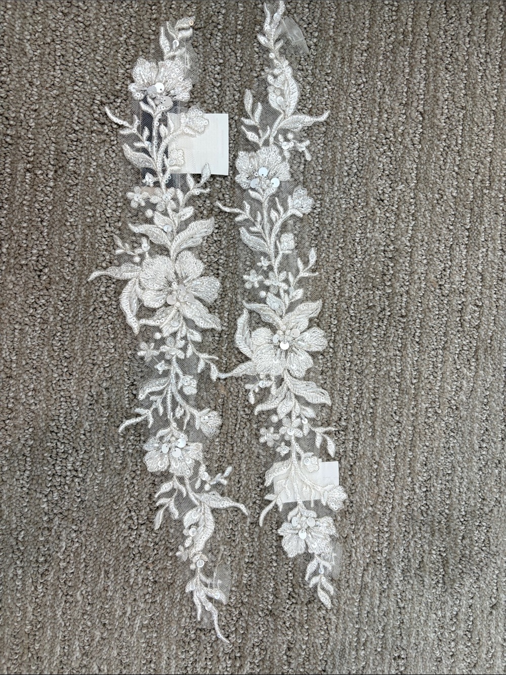 Maggie Sottero Ivory Floral Lace off shoulder straps